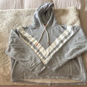 Tory Sport Gray and White Chevron Hoodie